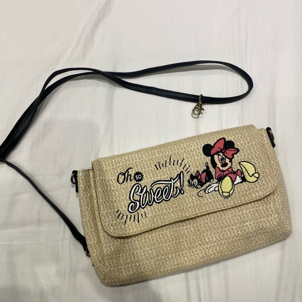 Disney Cream and Black Minnie Mouse Crossbody Bag